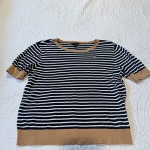 Ann Taylor Black and Tan Striped Sweater